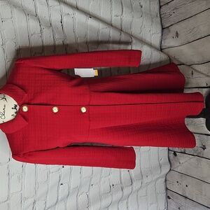 Purple Rose Girls Red Collared Dress Coat Size 16 NWT